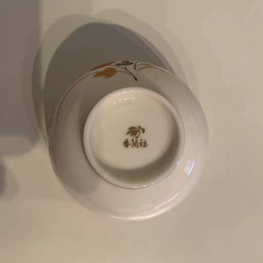 【香蘭社】お湯呑みと茶托５客セット