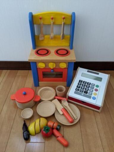 美品木製キッチン、木製レジ