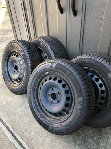 18年製造 中古スタッドレスタイヤ/鉄チン4本セット 195/65r15