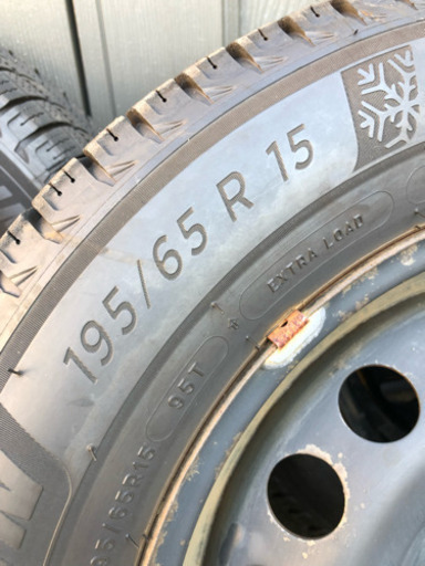 18年製造 中古スタッドレスタイヤ/鉄チン4本セット 195/65r15