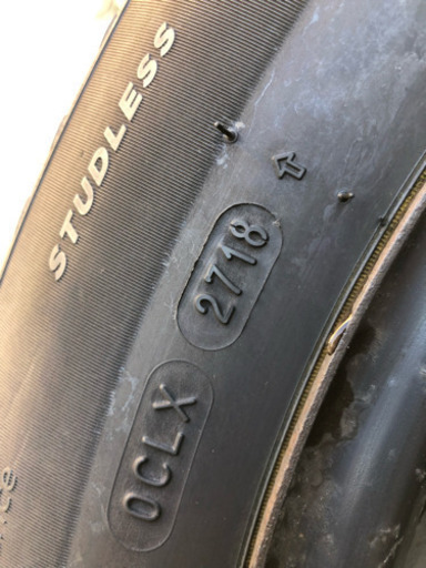 18年製造 中古スタッドレスタイヤ/鉄チン4本セット 195/65r15