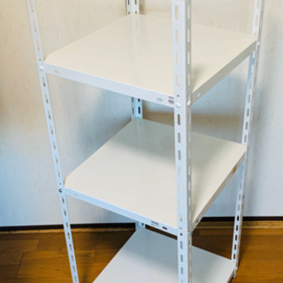 無料 マンテンのシェルフ、ホワイト  高さ120cm × 45c...