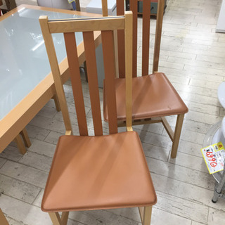 11/16 東区 和白 ガラスダイニング5点セット チェア本革製の