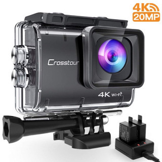 Crosstourアクションカメラ 4K 20MP解像度 Wi-...