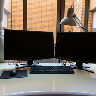 【引き取りのみ】MouseデスクトップPC＋デュアルモニターの画像