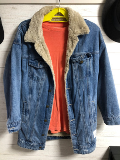 [コーデ出品！]Re:room デニムボアロングジャケット&ロングTシャツ