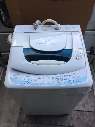 TOSHIBA 6.0kg ふろ水ポンプ付き 全自動洗濯機 ピュアホワイト AW-60GF 2009年製