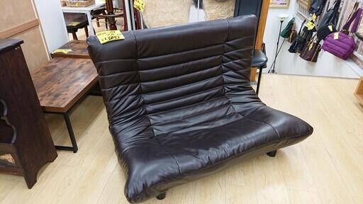 ☆オシャレ 2人掛け リクライニングソファ レザー ダークブラウン☆120×110×70☆配達可能 買取帝国 朝霞店