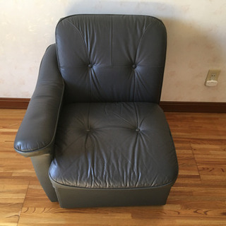 1人掛け　ソファ　本革
