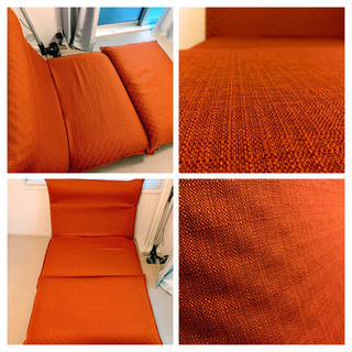 フランスベッド社製 ソファベッド　ライフィット　シングル（オットマン付） オレンジの画像