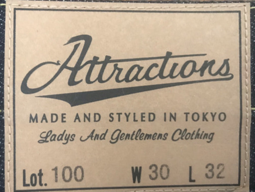 Attractions Lot.100 DENIM PANTS W30 試着のみ未使用