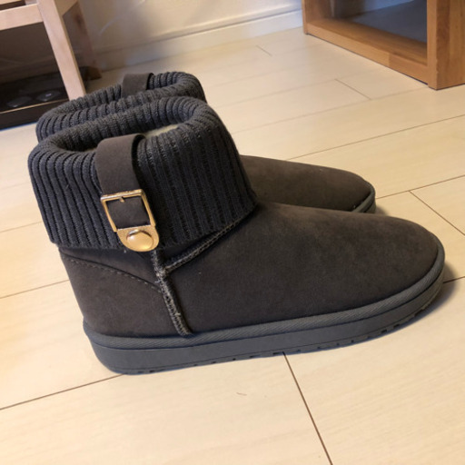 【新品】ムートンブーツ ダークグレー 23.5〜24くらい