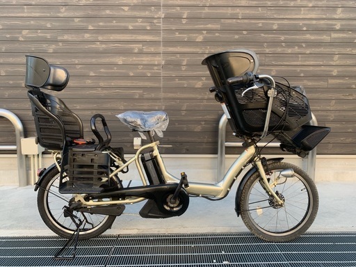 地域限定送料無料　ヤマハ　キッスミニ　三人乗り　色褪せ　20インチ　子供乗せ　緑　ギュットミニ　アンジェリーノ　神戸市　電動自転車