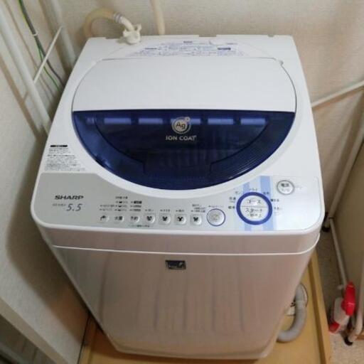シャープ5.5k 洗濯機、ラック付き