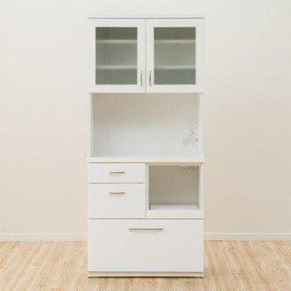 引越し特価 今月25日まで ニトリ キッチンボード  ダリア80KB WH 食器棚の画像