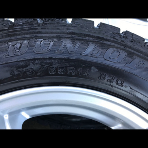 中古品 175/65R14 82Q DUNLOP バリ溝 ホイル付き スタッドレスタイヤ ダンロップ