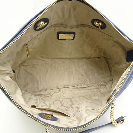 フルラ FURLA チェーントートバッグ レザー ブルー/055611【中古】【本物】