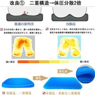 ⬛️無重力クッション⬛️ゲルクッション　座布団　クッション　カバー付　新品・未使用の画像