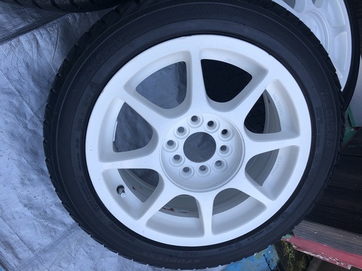 スタッドレスタイヤ　195/50Ｒ/15　社外１５インチホイール　５穴　PCD110/120　三菱パジェロ等に