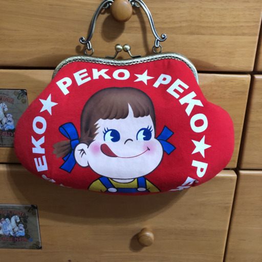 ペコちゃんハンドメイドがま口バック　今日1日限定