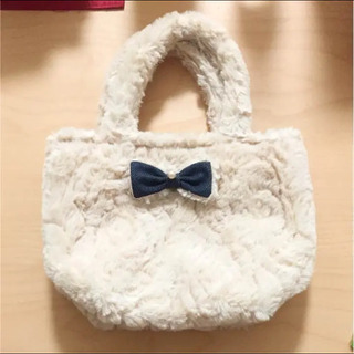 ◼︎美品 ファー トートバッグ リボン ふわふわ◼︎