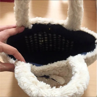 ◼︎美品 ファー トートバッグ リボン ふわふわ◼︎の画像