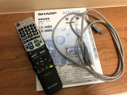 SHARP AQUOS 液晶カラーテレビ LC-26E8