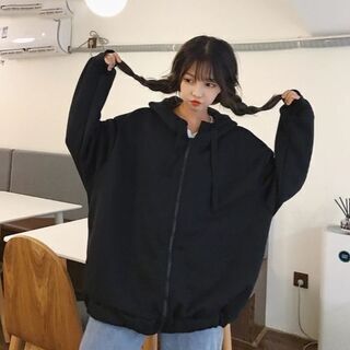 韓国 オルキャン 裏起毛 パーカーの画像