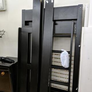 ロフトベッド シングル ブラック色 天然木 耐荷重90kg（展示品☆未使用品）