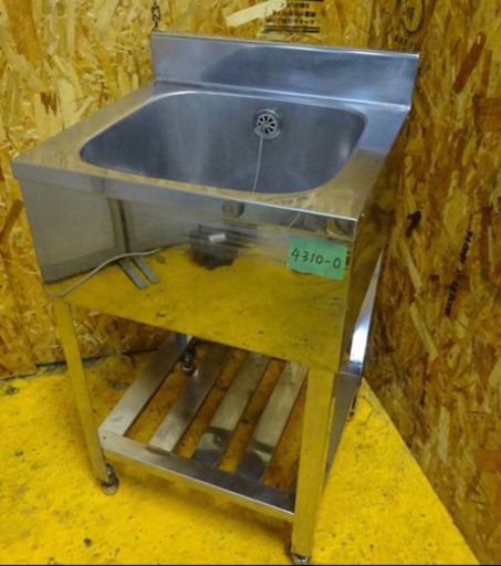 (4310-0)業務用 ステンレス 一槽 シンク W500 D460 H790 BG90 流し台 厨房機器 飲食店 店舗 中古品