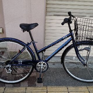 シティサイクル ネイビー 26インチ Krumlow 27吋シティサイクル 外装6段/LEDオート/ネイビー