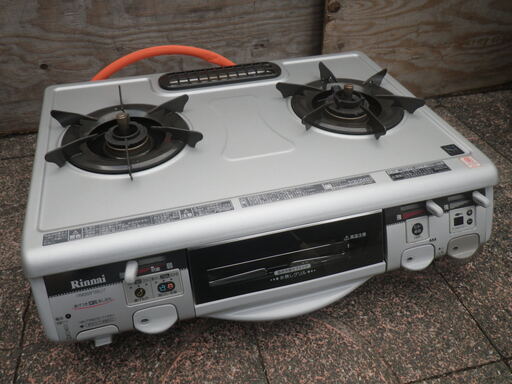 ■配達可■リンナイ ガステーブル ハオME650FTS(SL)-T  RTS-M650FTS-TR LPG プロパンガス用 安心の温度センサー 08年製