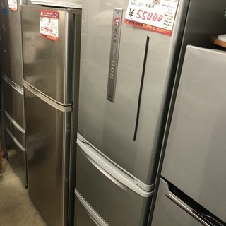 ☆中古 激安！！ Panasonic　3ドア　ノンフロン冷凍冷蔵庫　365L　NR-C37DM-S形　2016年製　￥48,000！！