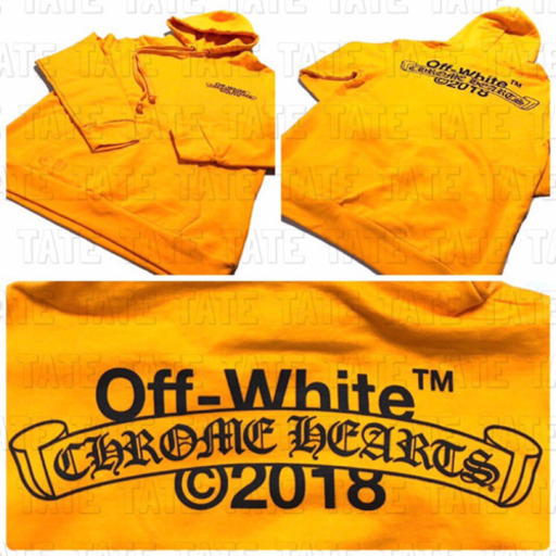 正規品 OFF-WHITE × Chrome Hearts パーカー2018