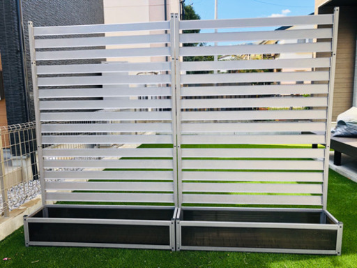 プランター付 目隠し フェンス 2個