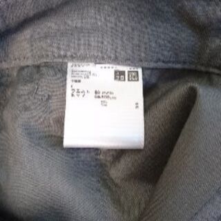 UNIQLO ベルテッドリネンワイドパンツＬ 古着の画像