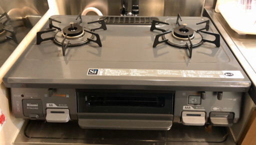 美品 リンナイ 都市ガス テーブルコンロ RT64JH6S-G 水無し片面焼グリル 2口 59cm