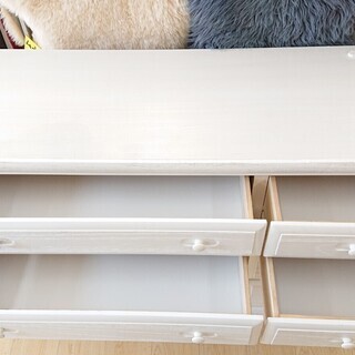 ☆オシャレ ホワイト チェスト ワイド 4段 収納☆119×44×91☆配達