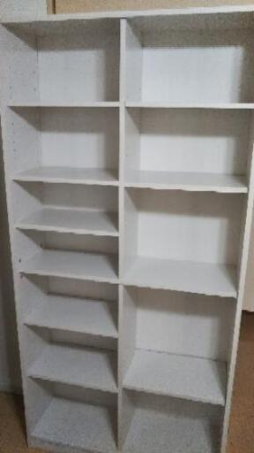 本棚 白 木目 シェルフ