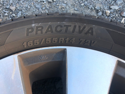 タイヤ付きホイール　溝あり　14インチ　165/55R14