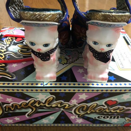 【新品、未使用】イレギュラーチョイス　猫　ヒール　ブルー　紺色
