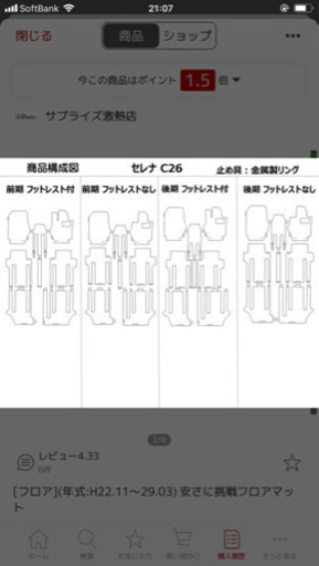 セレナ C26前期フロアーマット ほぼ新品‼️