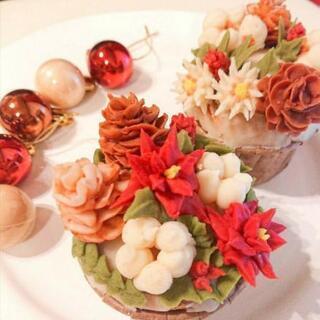 華水月グルテンフリーのあんフラワーX'mas Cupcake w...
