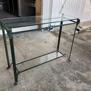 高級ホテル仕様！特注ガラステーブル ヨーロッパ風 飾り台 インテ...
