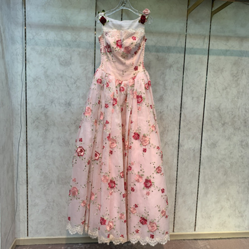 花柄ピンク刺繍カクテルドレス♡