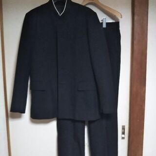 詰襟・学生服上下セット・スナップ5個◆170㎝・W81㎝ ウール混