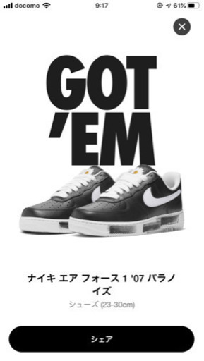 NIKE エアフォース1 パラノイズ