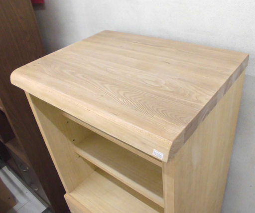 収納棚 多目的棚 幅60×奥行46×高さ125cm 天然木 ナチュラルブラウン がっちりした家具 オープン棚 食器/本/雑貨 可動棚板