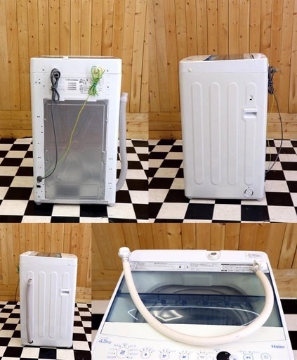 配達込み　全自動洗濯機　Haier JW-C45CK 2018年製　4.5kg　ホワイト　単身　送風乾燥　住まい　しわケア脱水