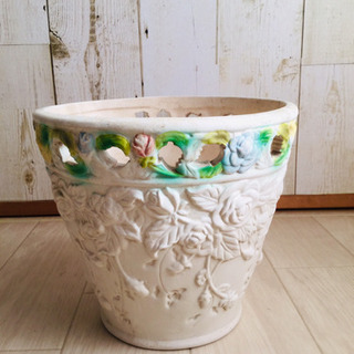 【取引完了】ガーデニング用品 薔薇柄 鉢植え フラワーポット プ...